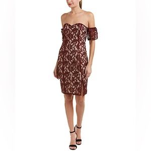 J.O.A. Lace Off-the-Shoulder Sheath Dress. Size S